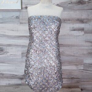 Per Se Sequin Strapless Dress